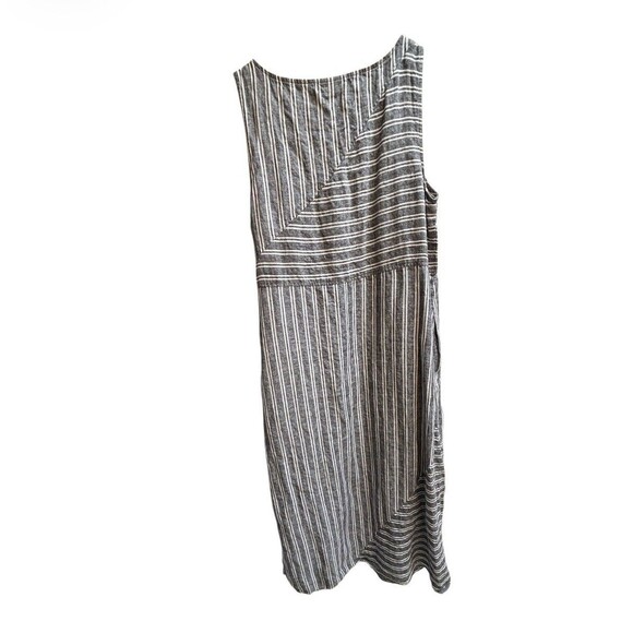 J. Jill Love Linen Striped Maxi Dress 100% Linen Stripped Dress Women’s L - Picture 3 of 5